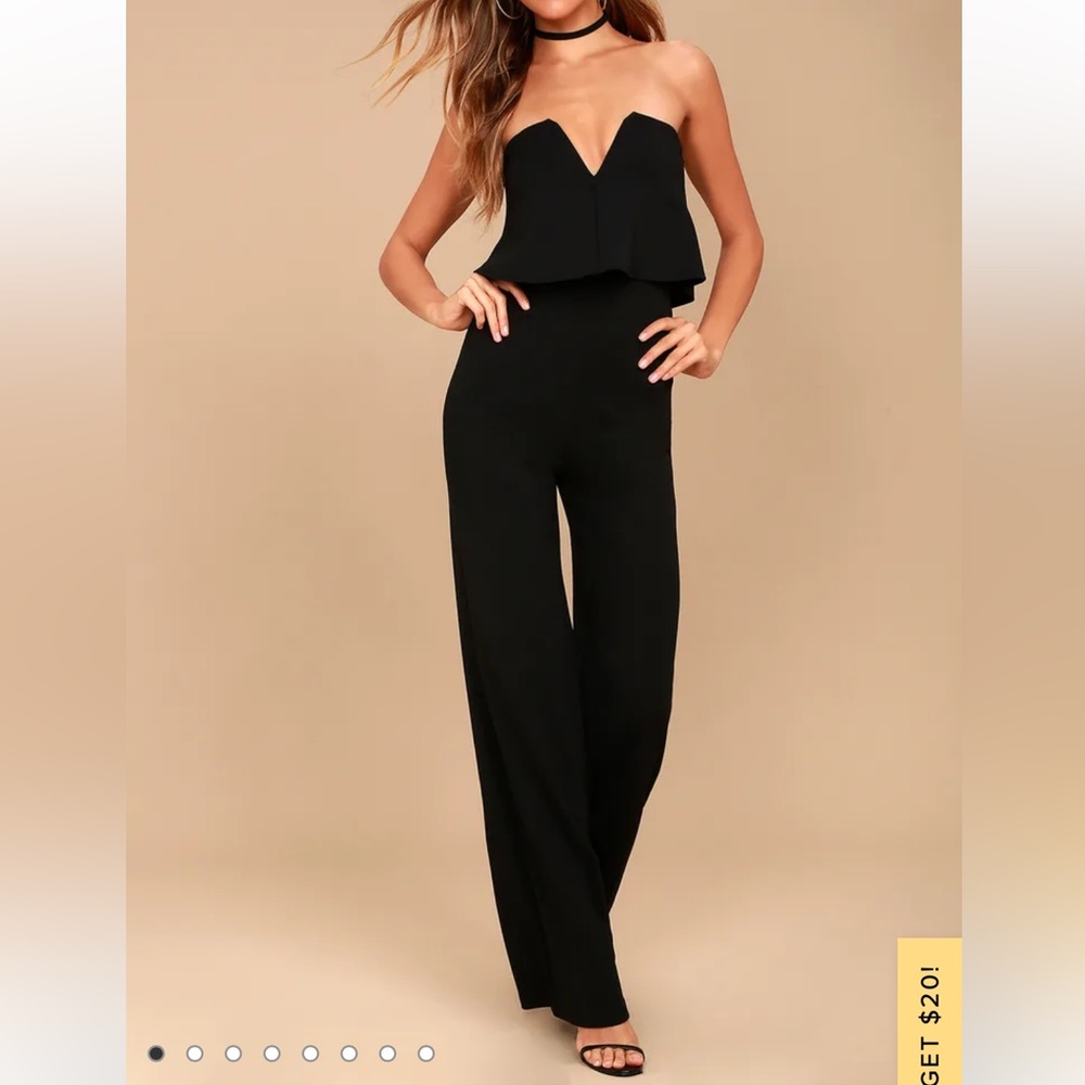 Lulus Black Strapless Jumpsuit